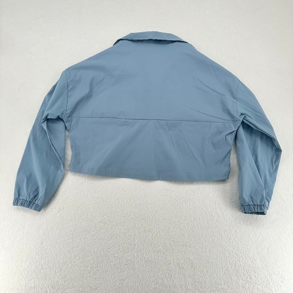 WeWoreWhat Cropped Quarter‎ Zip Jacket Dusty Blue XS NWT - Picture 2 of 11